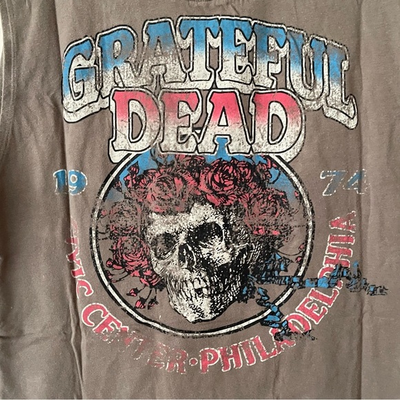 GRATEFUL DEAD Junkfood distress sleeveless cropped T-shirt size Medium - Picture 4 of 8